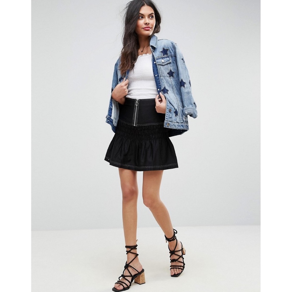 🤑📦 ASOS Mini Shirred Skirt in Black